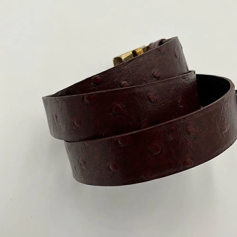 VINTAGE L.F.B Diamond Genuine Ostrich Belt